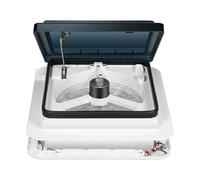 CCAUUB 12V Reversible RV Roof Fan With LED Light - 10 Sheets Manual Lift for Trailer, Camper Van, Motorhome & Caravan
