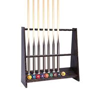 CCAUUB 8/10 Hole Pool Cue Rack Billiard Stand Wood Grain Cue Holder Accessories Billiard Cue Rack Pool Stick Stand Queeholder Billiard for Playroom Clubs Billiard Players Storage Rack, brown, 10 holes