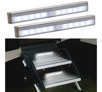 CCBASEBALL Motion Activated RV Step Lights, 10 LED Battery Operated Motorhome Motion Sensor led Light Strip, Magnetic Night Light Bar for Motorhome Travel,Travel Trailers, Camper (2 Pack)
