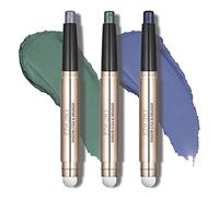 CCbeauty 3 Pack Dual-Ended Eyeshadow Stick,High Pigmented Metallic Cream Shimmer Eye Shadow Stick,Waterproof Neutral to Deep Eyeshadow Pencil Crayon,Glitter Eyeliner Pen Prime Eye Makeup Smudger