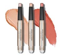 CCbeauty 3 Pack Dual-Ended Eyeshadow Stick,High Pigmented Metallic Cream Shimmer Eye Shadow Stick,Waterproof Neutral to Deep Eyeshadow Pencil Crayon,Glitter Eyeliner Pen Prime Eye Makeup Smudger