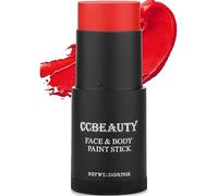 CCbeauty Devil Red Face Paint Stick,Face Painting Kit,Non Toxic SFX Makeup For Demon Circus Clown Sport Halloween Costume Cosplay,Oil Based Professional FX Body Paint,Full Coverage Painting Foundation