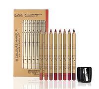 CCbeauty Lip Liner Pencil Makeup Matte Lip Liner Pen Waterproof Long Lasting Lipstick Liner Slim 8 Color Set with Sharpener