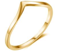 CCBFY Stainless Steel V Shaped Wedding Band Engagement Promise Ring for Women Pointed Chevron Classical Simple Plain Statement Ring, Metal, No Gemstone