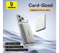 【CCC】Baseus 10000mAh Magnetic Power Bank PD 27W, 5000mAh Magnetic Power Bank PD 20W Card-Sized Powerbank For iPhone 17 Samsung Titanium