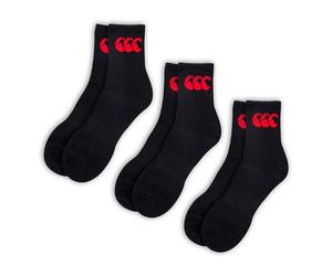 CCC canterbury cotton crew training socks 3 pair [black]