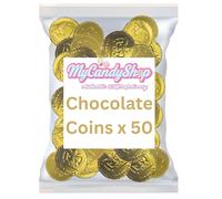 CCC Chocolate Coins - 50 x Classic British £1s Mixture - Choc Flavour Coins - Great Party Bag Sweets For Kids, Fun Gold Chocolate Money for Kids & Adults