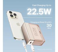 【CCC】Lofree 10,000mAh Power Bank for Women, 22.5W USB-C Fast Charging Portable Charger, Compact Stylish Battery Pack with LED Ambient Light, Travel Pouch & USB-C Cable