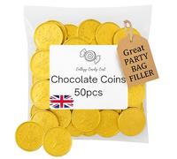50 x Gold Foil Pirates Themed Milk Chocolate Money Coins Loot, Party Bag Fillers, Pinata prizes, Easter Egg Hunts