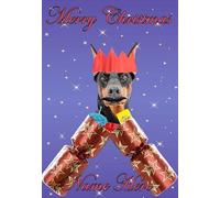cccc 54 Doberman Dog Christmas Cracker xmas personalised Merry Christmas Card a5