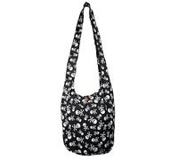 CCcollections Boho Crossbody Bags For Women & Men Cotton Shoulder Bag Large Hippie Sling Bag for Travelling, Outing, Parties and More (Skull Black)