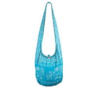 CCcollections Boho Crossbody Bags For Women & Men Cotton Shoulder Bag Large Hippie Sling Bag for Travelling, Outing, Parties and More (Elephant Blue Ocean)