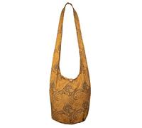 CCcollections Boho Crossbody Bags For Women & Men Cotton Shoulder Bag Large Hippie Sling Bag for Travelling, Outing, Parties and More (Paisley-Turmeric Yellow)