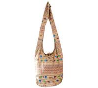CCcollections Boho Crossbody Bags For Women & Men Cotton Shoulder Bag Large Hippie Sling Bag for Travelling, Outing, Parties and More (Aztec SD Beige)