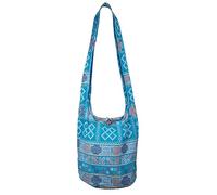 CCcollections Boho Crossbody Bags For Women & Men Cotton Shoulder Bag Large Hippie Sling Bag for Travelling, Outing, Parties and More (Akha Blue)
