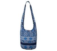 CCcollections Boho Crossbody Bags For Women & Men Cotton Shoulder Bag Large Hippie Sling Bag for Travelling, Outing, Parties and More (Akha Navy Blue)