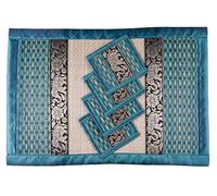 Cccollections Hand-Woven Table Placemats & Coasters Set for Everyday Dining | Thai Style Wicker Placemats Alternative to Plastic Heat Resistant - 4 Pcs