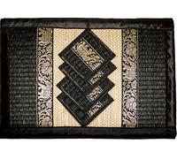 Cccollections Hand-Woven Table Placemats & Coasters Set for Everyday Dining | Thai Style Wicker Placemats Alternative to Plastic Heat Resistant - 4 Pcs