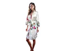 CCcollections Kimono Peacock Premium Dressing, White Pearl, 8 - 16 UK adult