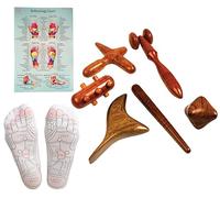 CCcollections Wood Therapy Massage Tools, Reflexology Wooden Stick Tool, Traditional Equipment for Relieving Muscle Pain Body Lymphatic Drainage Massager - (Set G (Socks))