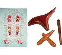 CCcollections Wood Therapy Massage Tools, Reflexology Wooden Stick Tool, Traditional Equipment for Relieving Muscle Pain Body Lymphatic Drainage Massager - (Set F (Bird))