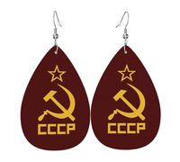 Cccp Hammer And Sickle Ussr Women Drop Earrings Novelty Dangle Earrings Anti-Oxidation Earring For Banquet Party Wedding