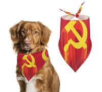 CCCP Hammer Sickle Dog Bandana Pet Scarf for Small Medium Large Dogs Triangle Bibs Photo Prop Gift