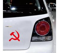 CCCP Hammer Sickle Sticker Decal Vinyl USSR Soviet Union - 3 Pack Red 10.2cm - for Car Boat Laptop Cup No Background Die-Cut