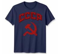 CCCP Retro Unisex T Shirt Hammer & Sickle Russian Workers Football Mens Womens Tee Unisex 2XL Navy