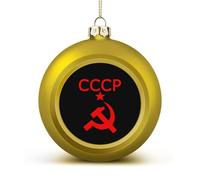 CCCP Star Soviet Union USSR Christmas Ball Ornaments Funny Christmas Tree Decorations Red And Gold for Holiday Party Decor
