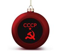 CCCP Star Soviet Union USSR Christmas Ball Ornaments Funny Christmas Tree Decorations Red And Gold for Holiday Party Decor