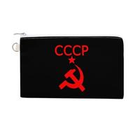 CCCP Star Soviet Union USSR Portable Canvas Coin Purse Fashion Pencil Case Travel Makeup Bag