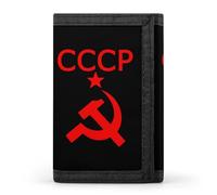 CCCP Star Soviet Union USSR Printed Trifold Wallets Front Pocket Wallet With ID Window Gifts for Men And Women
