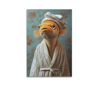 Cccyh_4K__A_fish_wearing_a_white_bathrobe_and_a_towel_o_6d44701a-ff78-47e2-8220-6a11e134023b_1 Poster Decorative Painting Canvas Wall Posters And Art Picture Print Modern Family Bedroom Decor Posters