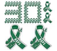 CCCYMM 30 Pcs Mental Health Awareness Green Ribbon Pins Butterfly Lapel Pin Green Ribbon Hope Badge for Campaigns Fundraiser Charity Activity Supplies Decoration