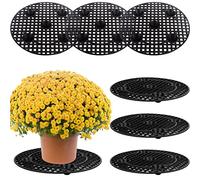 CCCYMM 6 Pcs Plant Level Pot Elevator, Heavy Duty Plant Stand, Black Round Plant Flower Pot Holder Plastic Plant Risers for Indoor Outdoor Garden Deck Floor Protector-30 cm / 12 Inch