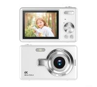 CCD 1080P Digital Camera With 96MP Pixel Density, 16X Zoom Function, 2.4 Inch HD Screen For Live View And Playback(White)