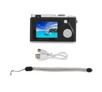 CCD Camera Vintage 2.4in 4K HD Digital Video Recording Camera High Resolution 64MP Photos 16X Zoom Rechargeable Portable for Kids Beginners Travel Selfie School Home ABS Black (32GB)