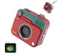 CCD Mini Retro Digital Camera,Keychain Camera with 1080P FHD Video,48MP Portable Student Small Cameras,Vintage Tiny Digital Video Recorder,1.7-inch LCD Screen,for Photograph(Red)