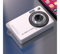 CCD Student Camera 4K HD Old Fashi d Card, AF Zoom Beauty Transfer Ph Camera, New Model Retro Compact Digital Photo(Silver)