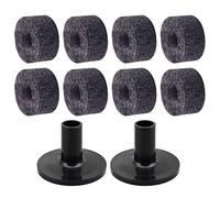 CCeCCe 10 Pack Drum Cymbal Stand Felts with Felt Pad Washer Set Replacement Sleeves Round Soft Felt Pads Drum Kit Tool Accessories