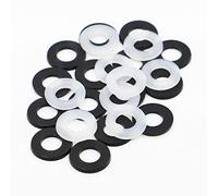 CCeCCe 100 Pack M6 Nylon Washer Gasket OD 12mm / ID 6MM / 3mm Thickness Thicker Washers for Drum #12 Mounting Screw Drum Lugs Tension Rod Rack Equipment (50 White + 50 Black)