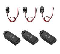 CCeCCe 3 Pack Guitar Pickup 9V Battery Holder Alkaline Power 9 Volt Batteries Box Case Compartment with I Type Connector Wire Lead for Active Guitar Bass Pickup Humbucker Preamp Passive EQ Equalizer