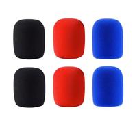 CCeCCe 6 Pack Microphone Cover Foam Protector High-Density Thickened Washable Sponge Windscreen for Most Standard Handheld MIC Wireless Microphones KTV DJ Karaoke Night Stage Red Blue Black
