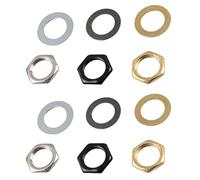CCeCCe 6 Pairs Electric Guitar Pots Nuts and Washers 3/8" US Threaded Guitar Split Shaft Potentiometer Nut Washer for Fender 500K Audio Pot Potentiometers US Bass CTS Pots Linear Audio Taper Tone