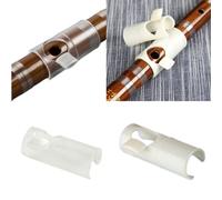 CCeCCe Flute Blowing Aid, 2 Pack C Key Mouthpiece for Bamboo Flute, Woodwind Flute Practice, Transparent and White