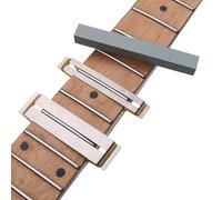 CCeCCe Guitar Fret Wire Sanding Stone Polish File Leveling Beam with Metal Fretboard Protector Guard with Rubber Band Kit Finger Plate Radian Guitar Bass DIY Luthier Repair Cleaning Leveler Tool