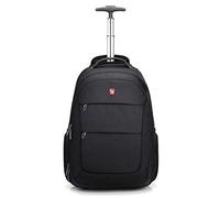 CCGG OIWAS Travel Backpack with Wheels, Rucksack on Wheels, 15.6 inch Laptop Wheeled Backpack Business School Weekend Bag 30L Flight Approved Overnight Trolley Backpack Men Women Black 55x40x20