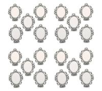 Ccguoea Pack of 20 Alloy Oval Stand Gemstones Base for Jewelry Time Gemstones Ensuring Secure Jewelry Exhibition Alloy Finding