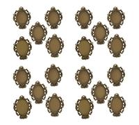 Ccguoea Pack of 20 Alloy Oval Stand Gemstones Base for Jewelry Time Gemstones Ensuring Secure Jewelry Exhibition Alloy Finding
